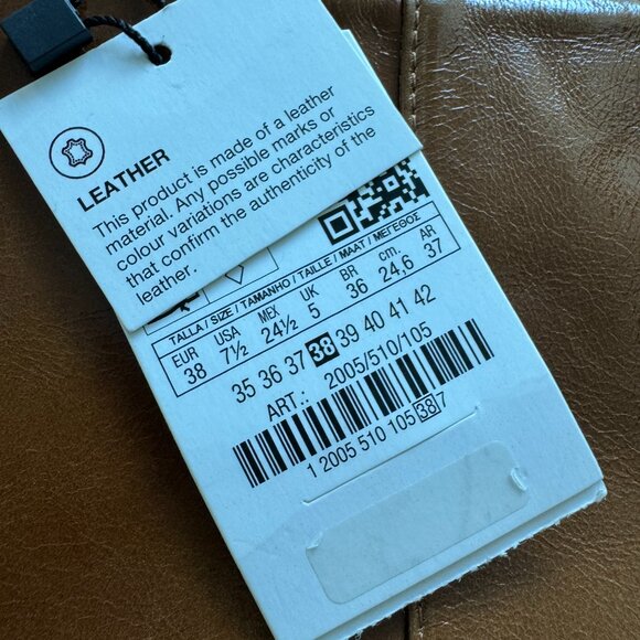 ZARA Heeled Leather Knee-High Boots – New w/ Tags – Size EU 38 / US 7.5 🤎 - Picture 10 of 14